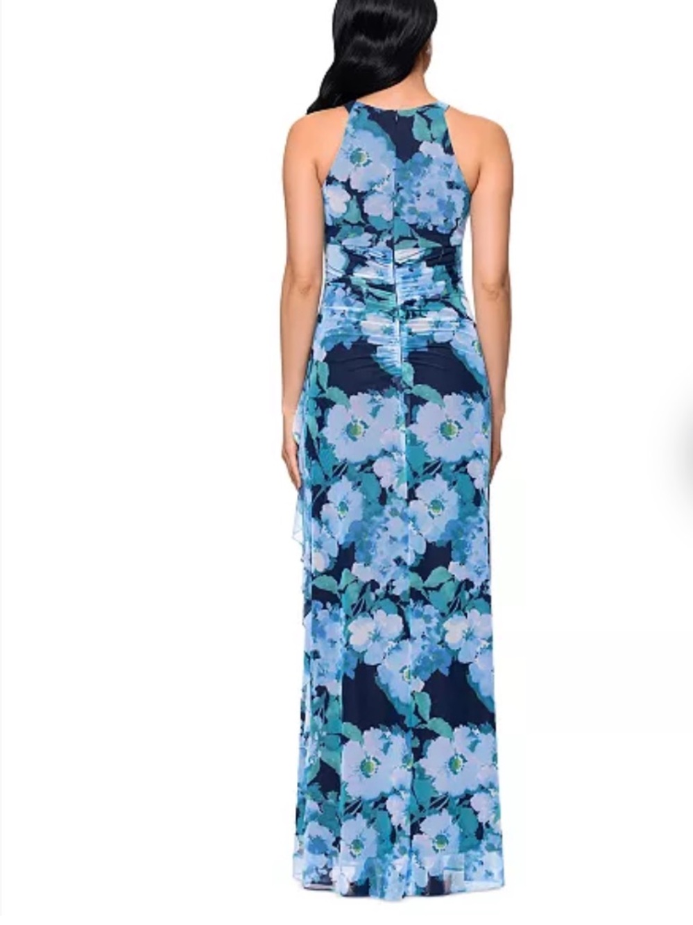 Betsy & Adam Women's Printed Mesh Halter-Neck Sleeveless Gown size 16 W NWT - Picture 4 of 11